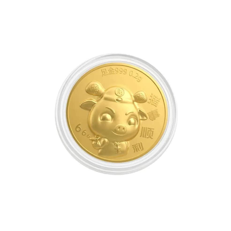 Bao Lì Xì Vàng 24K 9999 Kim Hợi Viên Mãn
