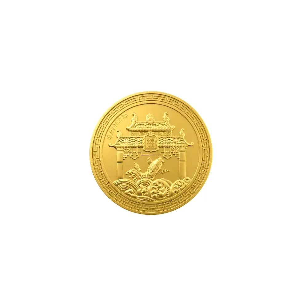 Bao Lì Xì Vàng 24K 9999 0.1g Cá Chép Vượt Vũ Môn