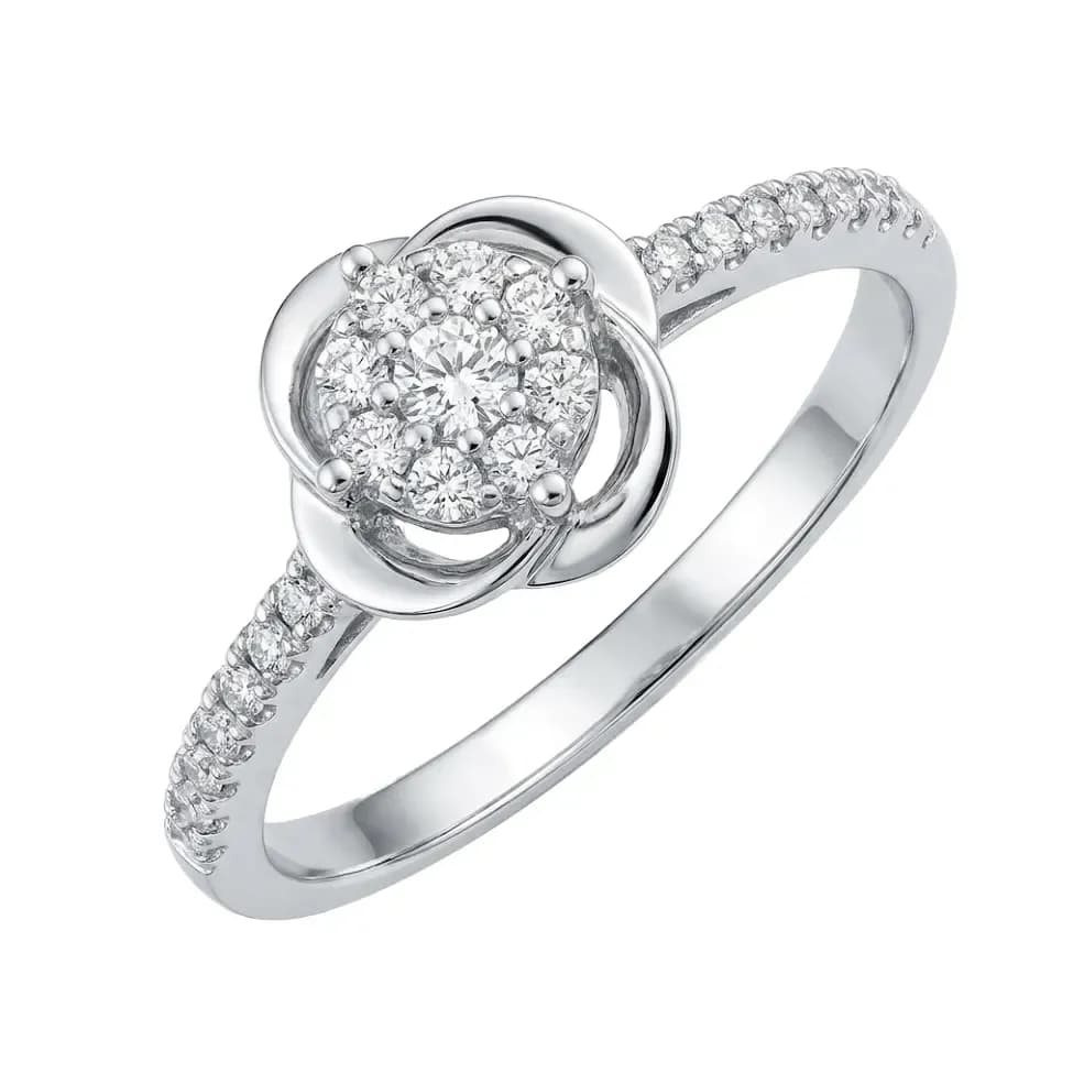 Nhẫn Vàng 18K Đính Kim Cương Tự Nhiên Éclat