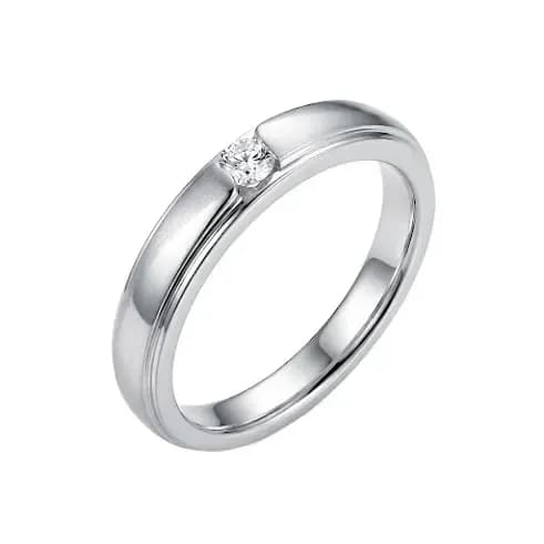Nhẫn Cưới Đính Đá Tròn Viền Chỉ Éternel ANCARAT