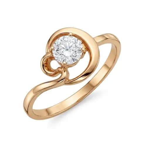 Nhẫn Vàng 18K Đính Đá Halo Curve Aurelia ANCARAT