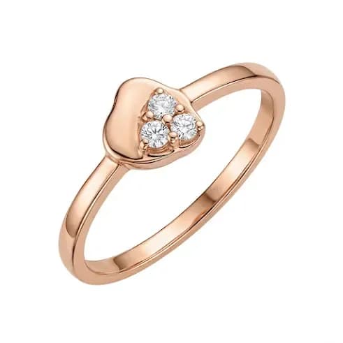 Nhẫn Vàng 18K Đính Đá Trái Tim Trio Lumière ANCARAT