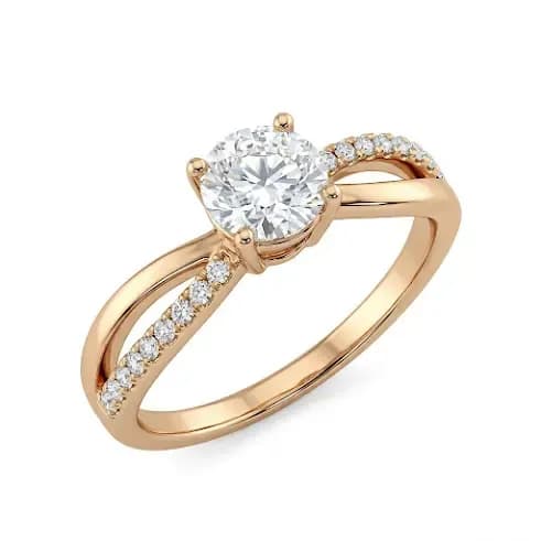 Nhẫn Vàng 18K Đính Đá Solitaire Arc Lumière ANCARAT