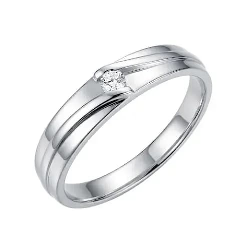 Nhẫn Cưới Đính Đá Tròn Dải Cong Hội Tụ ANCARAT