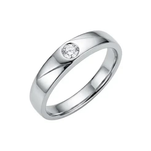Nhẫn Vàng 750 Đính Đá Tròn Nét Lượn ANCARAT