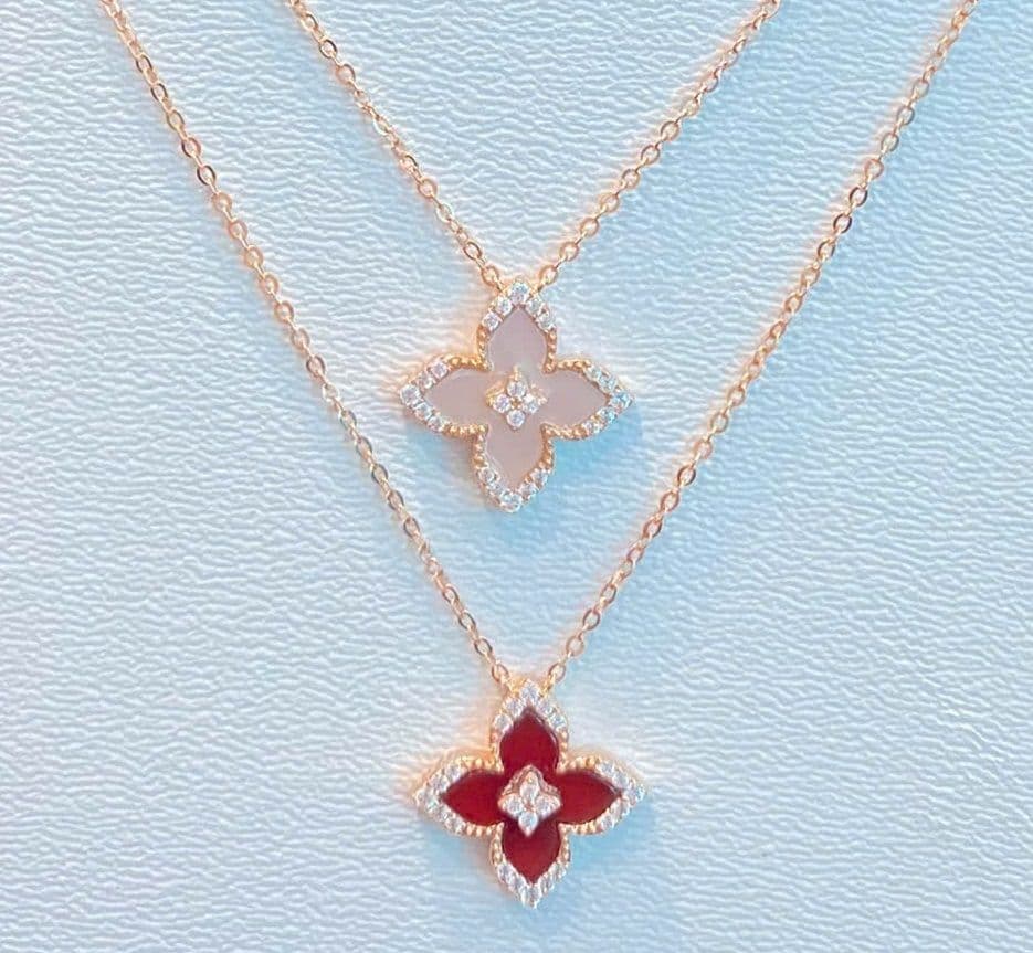 Dây Chuyền Vàng 18K Golden Leaf Hoa Bốn Cánh ANCARAT