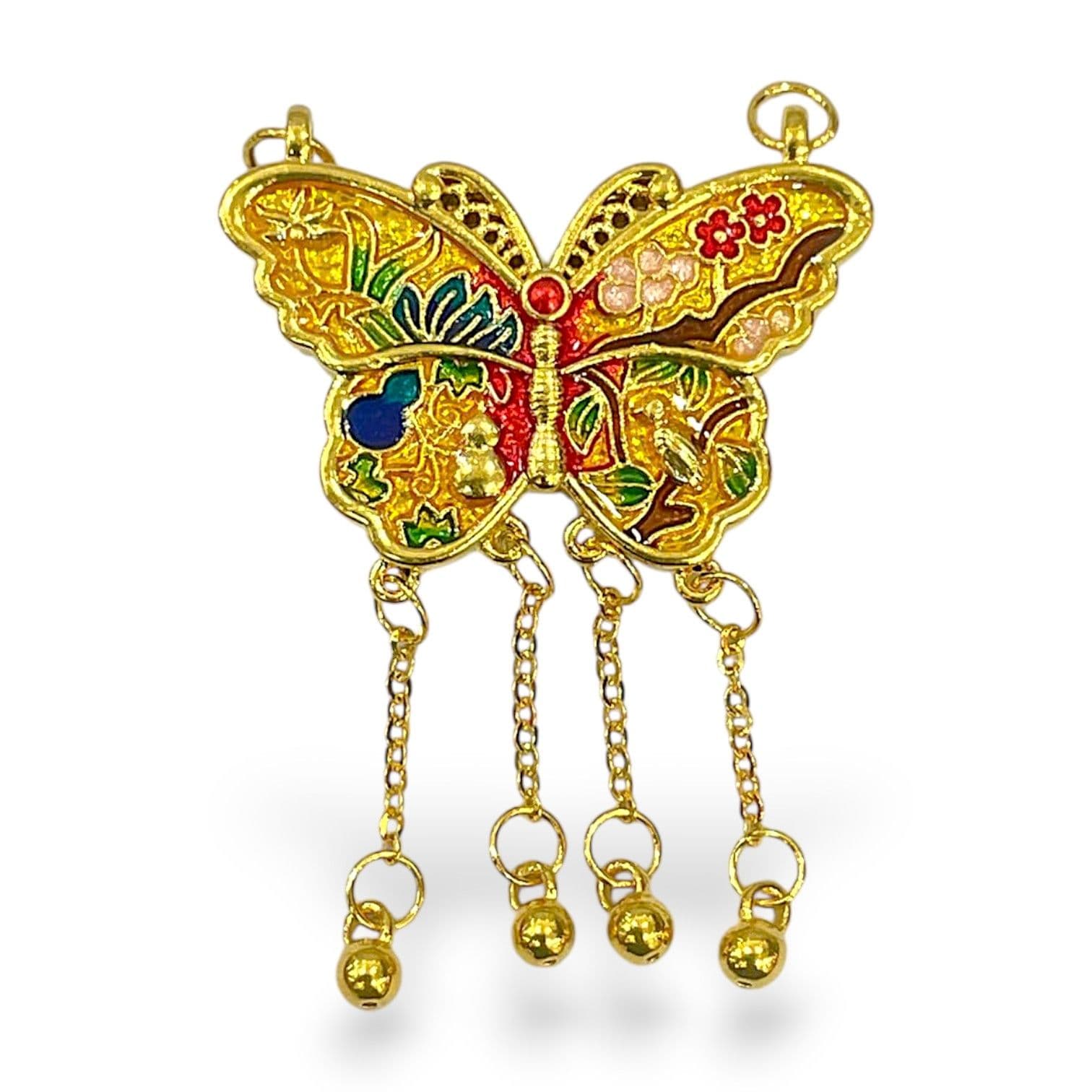 Mặt Dây Vàng 24K Kim Điệp Hoa Vũ - MD24