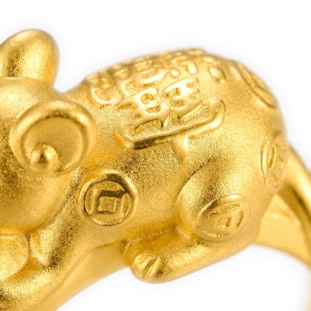 Nhẫn Vàng 24K Kim Tý chiêu tài tấn bảo