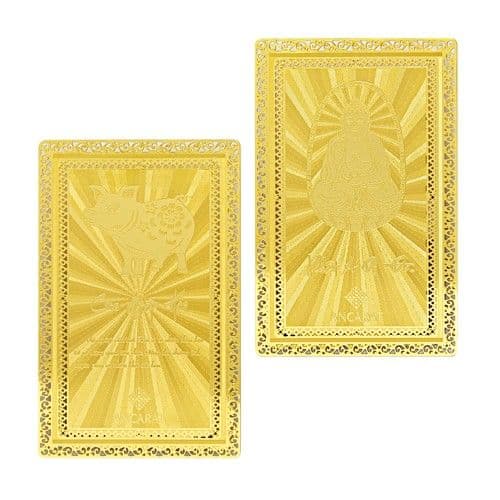 Thẻ bùa bình an mạ vàng 24K Tuổi Hợi