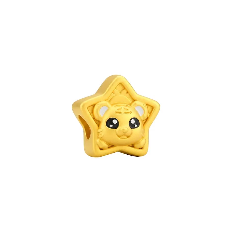 Charm Vàng 24K 12 Con Giáp Kim Dần Ngôi Sao ANCARAT