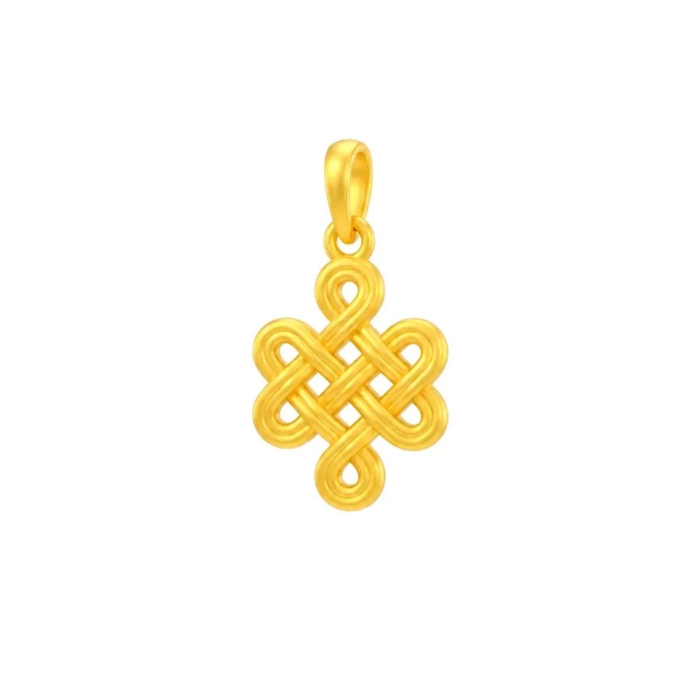 Mặt Dây Vàng 24K Nút Cát Cường Đan Xen ANCARAT