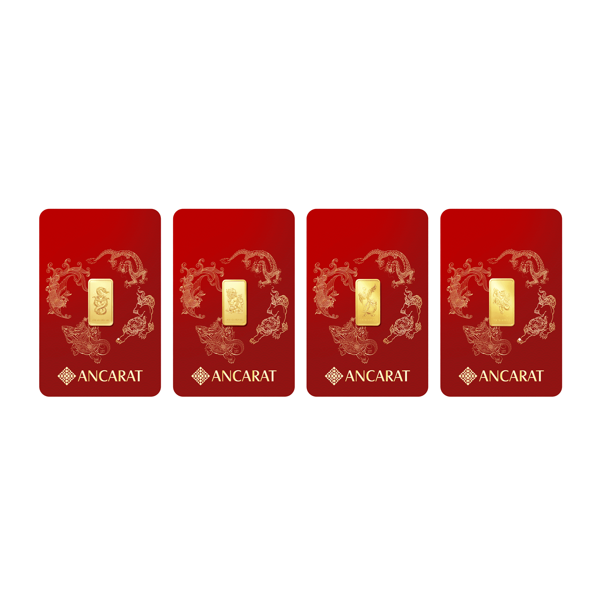 Combo Vàng 9999 Tứ Linh Hội Tụ 4 Phân ANCARAT