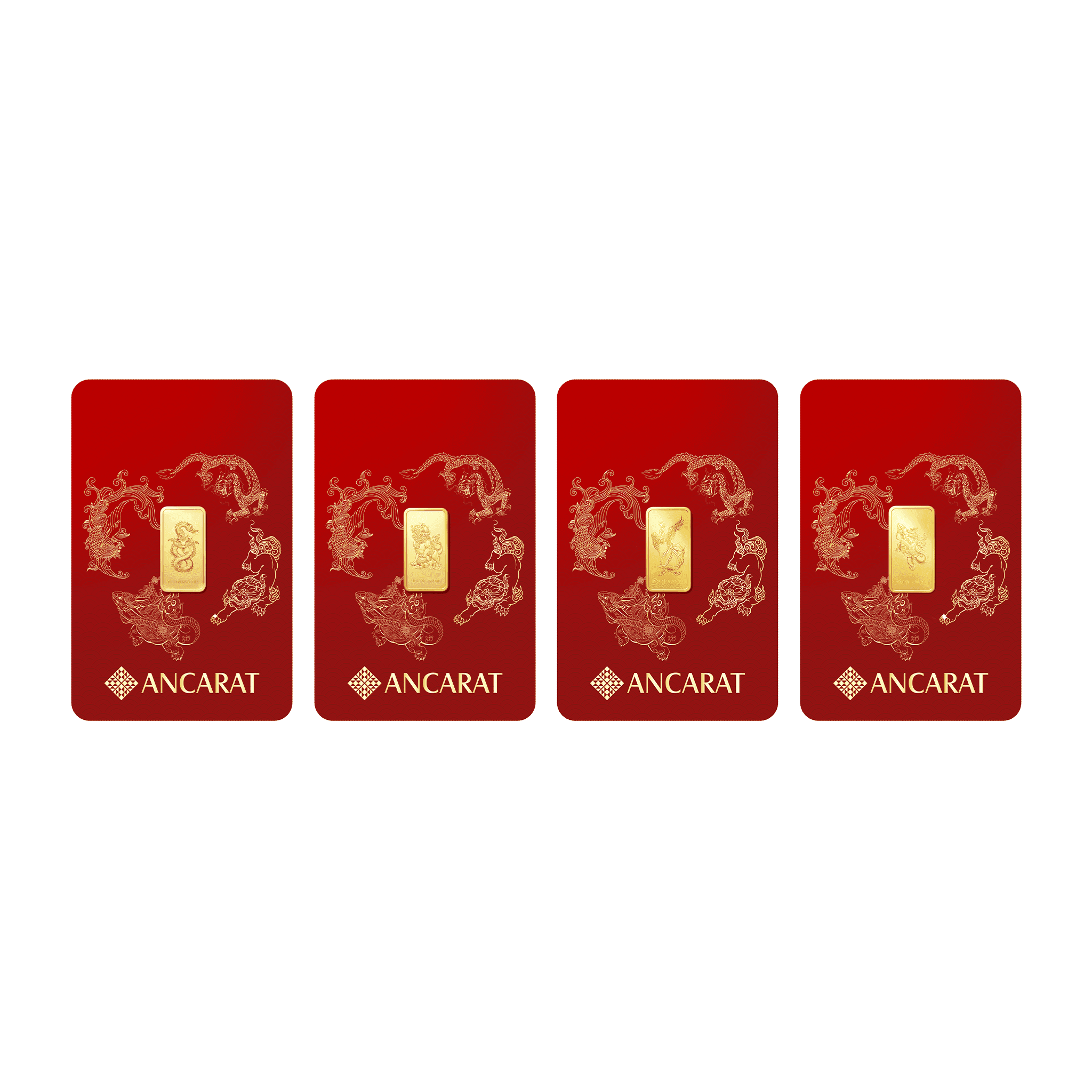Combo Vàng 9999 Tứ Linh Hội Tụ 4 Phân ANCARAT