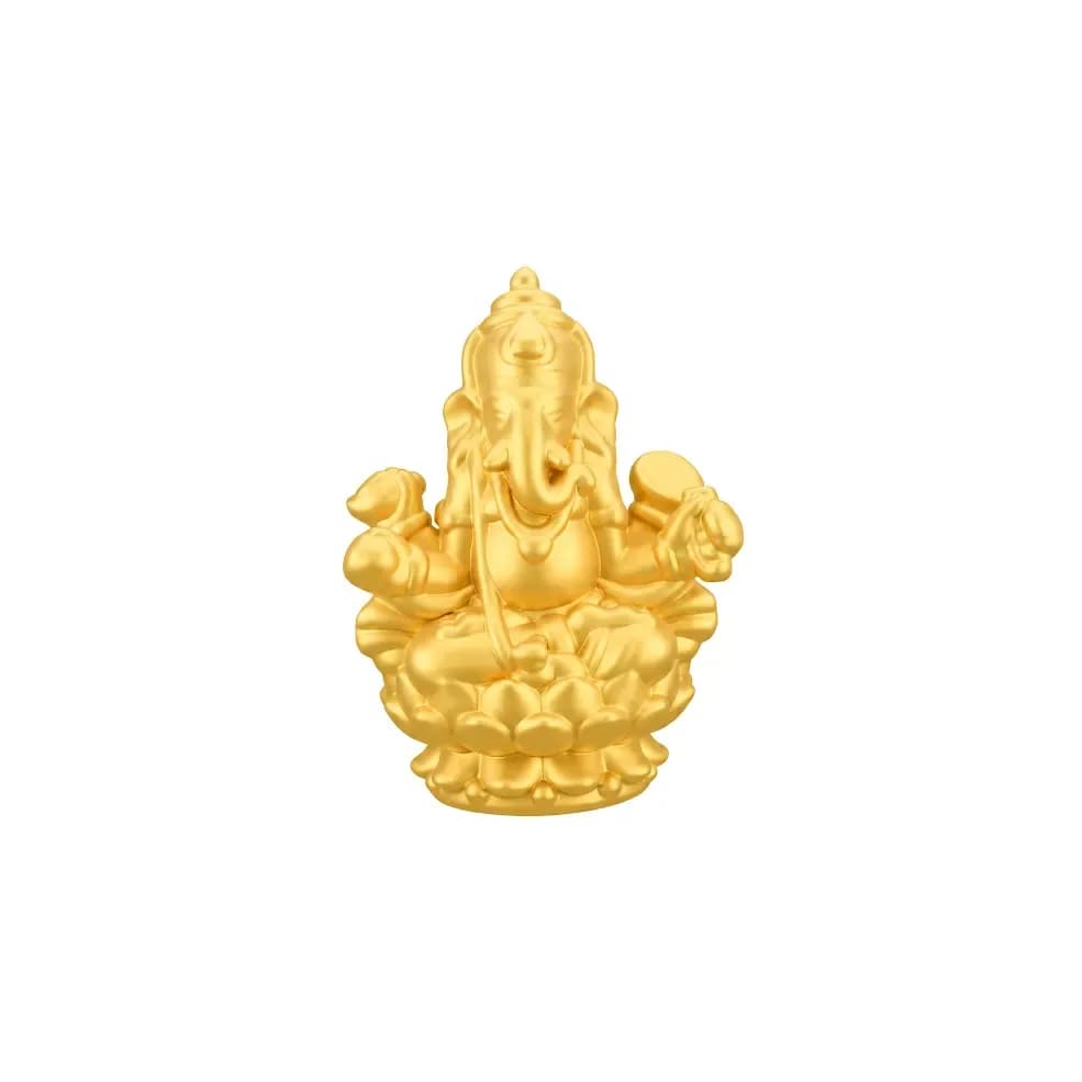 Charm Vàng 24K Ganesha Ngồi Đài Sen ANCARAT