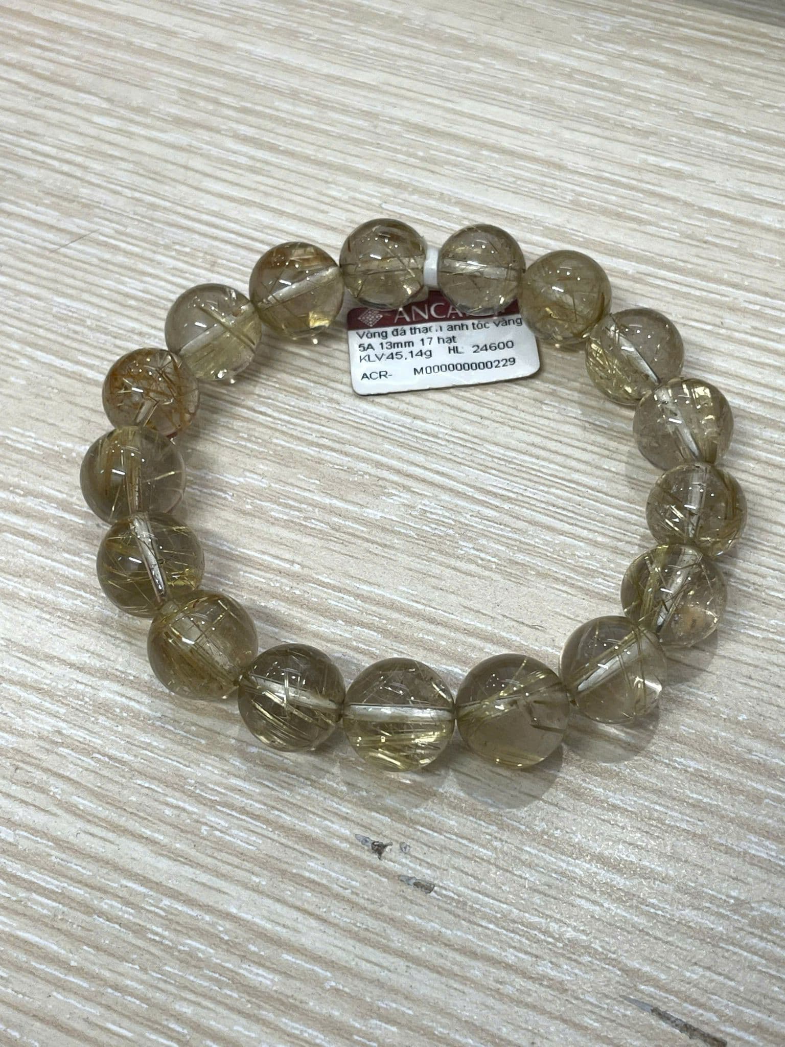 Vòng Đá Thạch Anh Tóc Vàng 5A