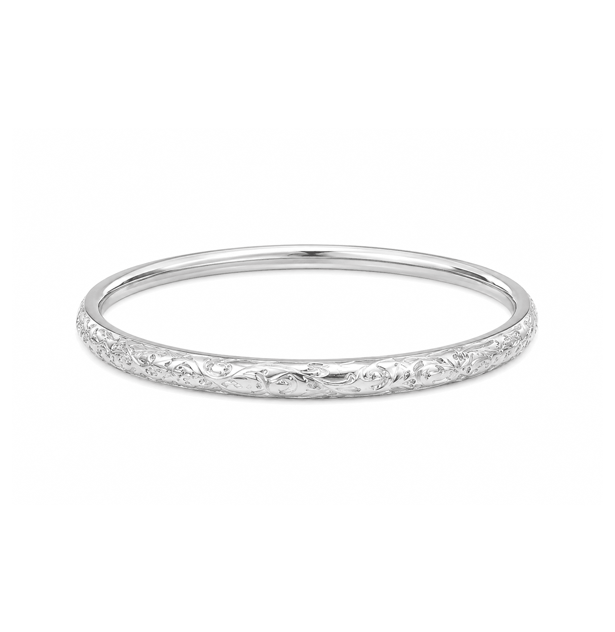 Lắc Tay Bạc 999 Khắc Hoa Văn Dây Xuân Hoa Mạn ANCARAT