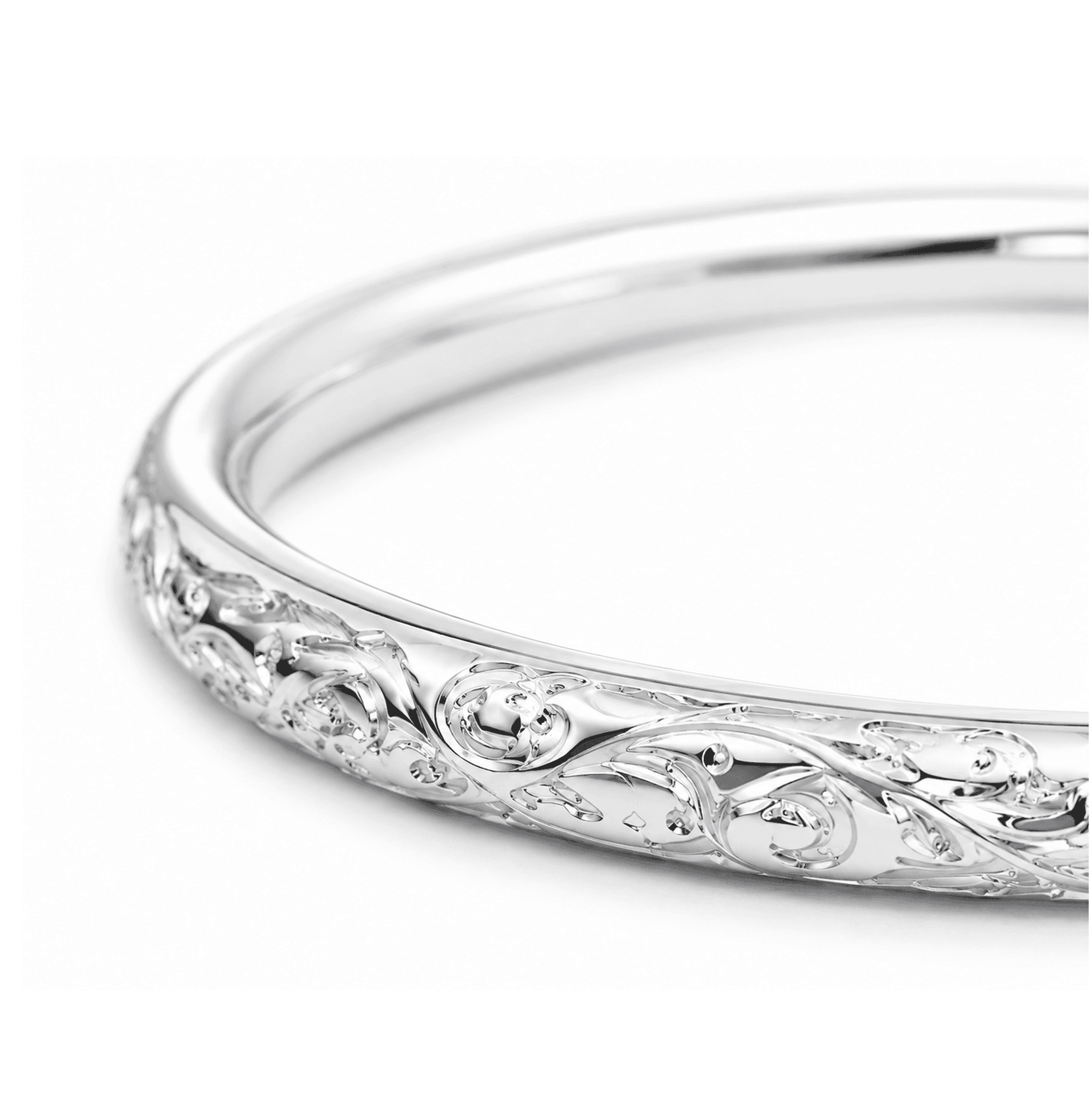 Lắc Tay Bạc 999 Khắc Hoa Văn Dây Xuân Hoa Mạn ANCARAT