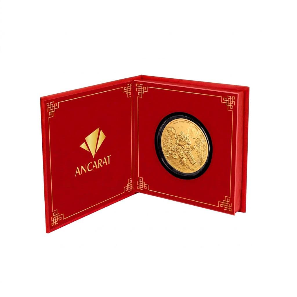 Vàng Mỹ Nghệ 9999 1 Phân Hình Múa Lân An Nguyệt Đoàn Viên ANCARAT