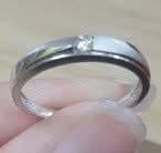 Nhẫn Cưới KCTN Vành Bo Cong Viền Sáng ANCARAT