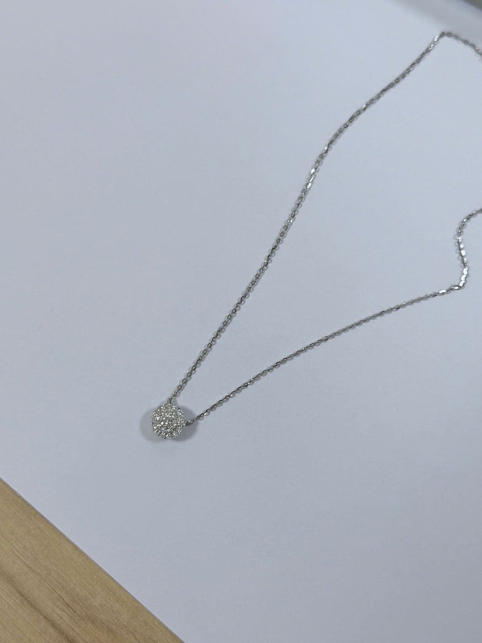 Dây Chuyền Tiffany Đính KCTN Mặt Tròn ANCARAT