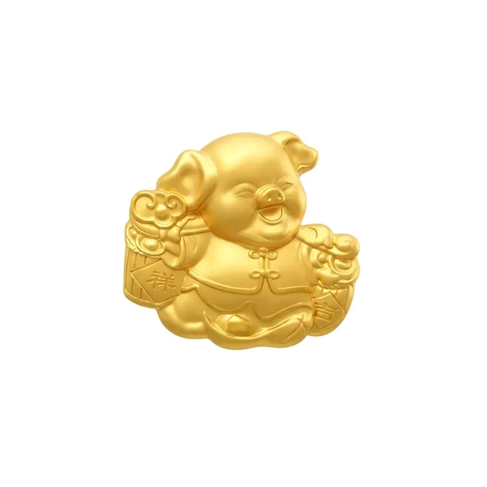 Bao Lì Xì Vàng 24K 9999 0.1g Kim Hợi Viên Mãn
