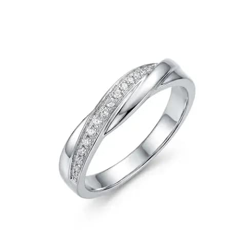 Nhẫn Cưới Đính Đá Giao Tuyến Élan Duo ANCARAT