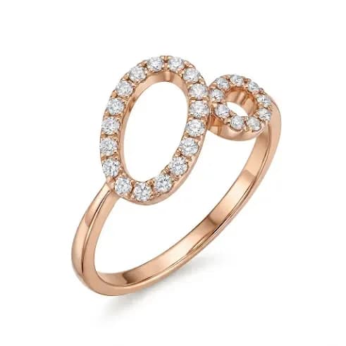 Nhẫn Vàng 18K Đính Đá Hai Vòng Giao Thoa ANCARAT