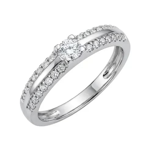 Nhẫn Cưới Hai Hàng Điểm Sáng Trung Tâm ANCARAT