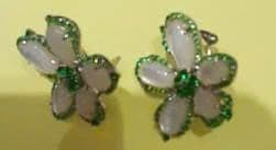 Bông Tai Bạc 925 Hoa Năm Cánh Gắn Đá ANCARAT