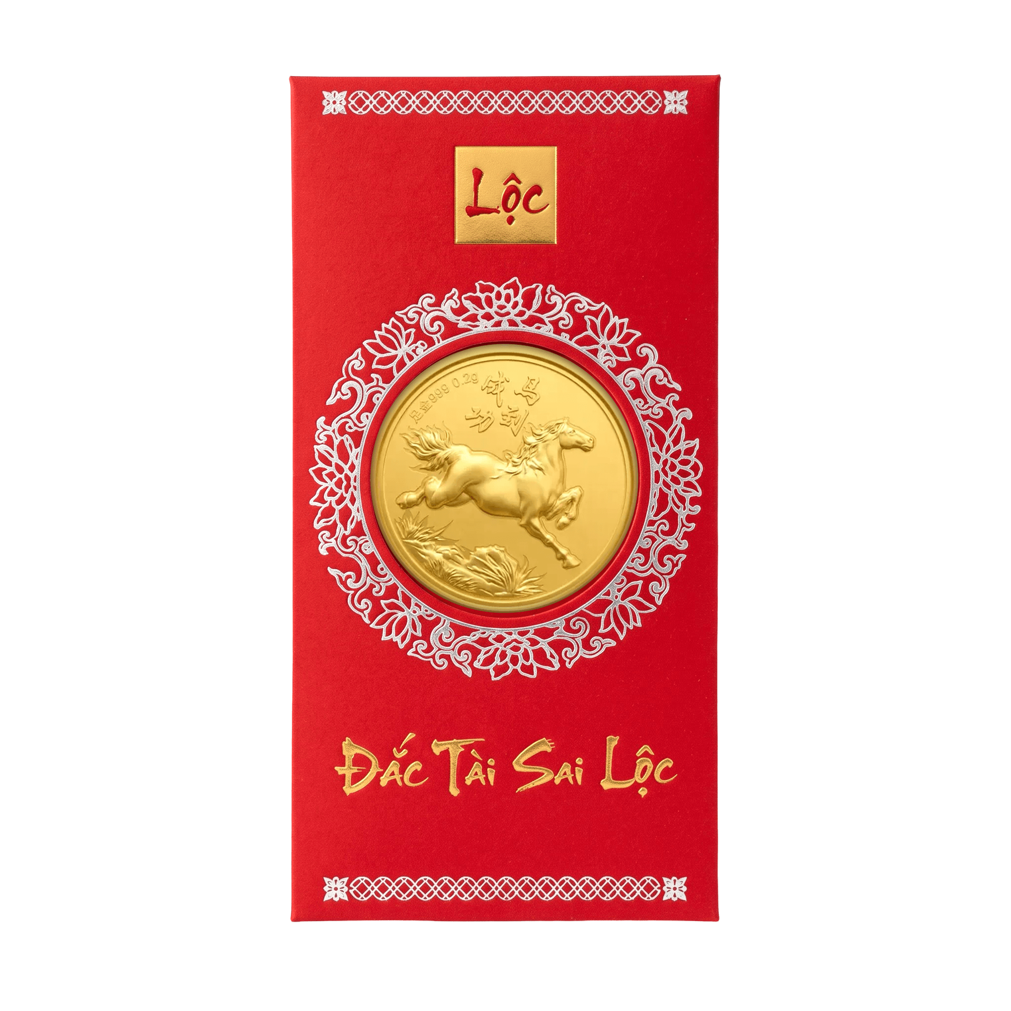 Bao Lì Xì Vàng 24K 9999 0.1g Mã Đáo Thành Công