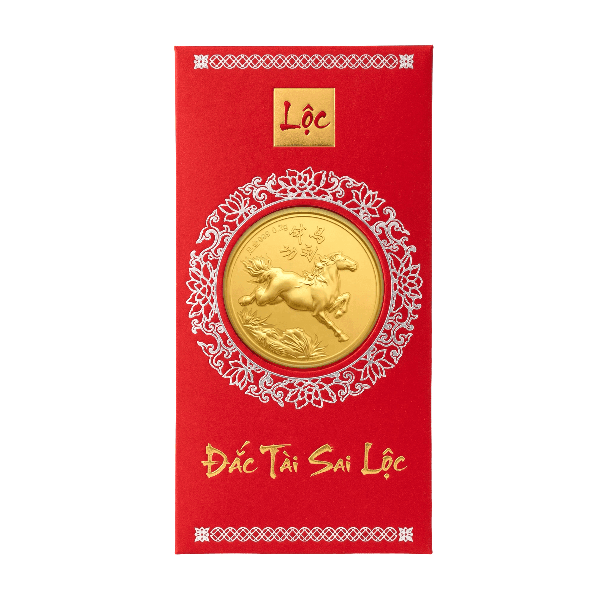 Bao Lì Xì Vàng 24K 9999 0.1g Mã Đáo Thành Công