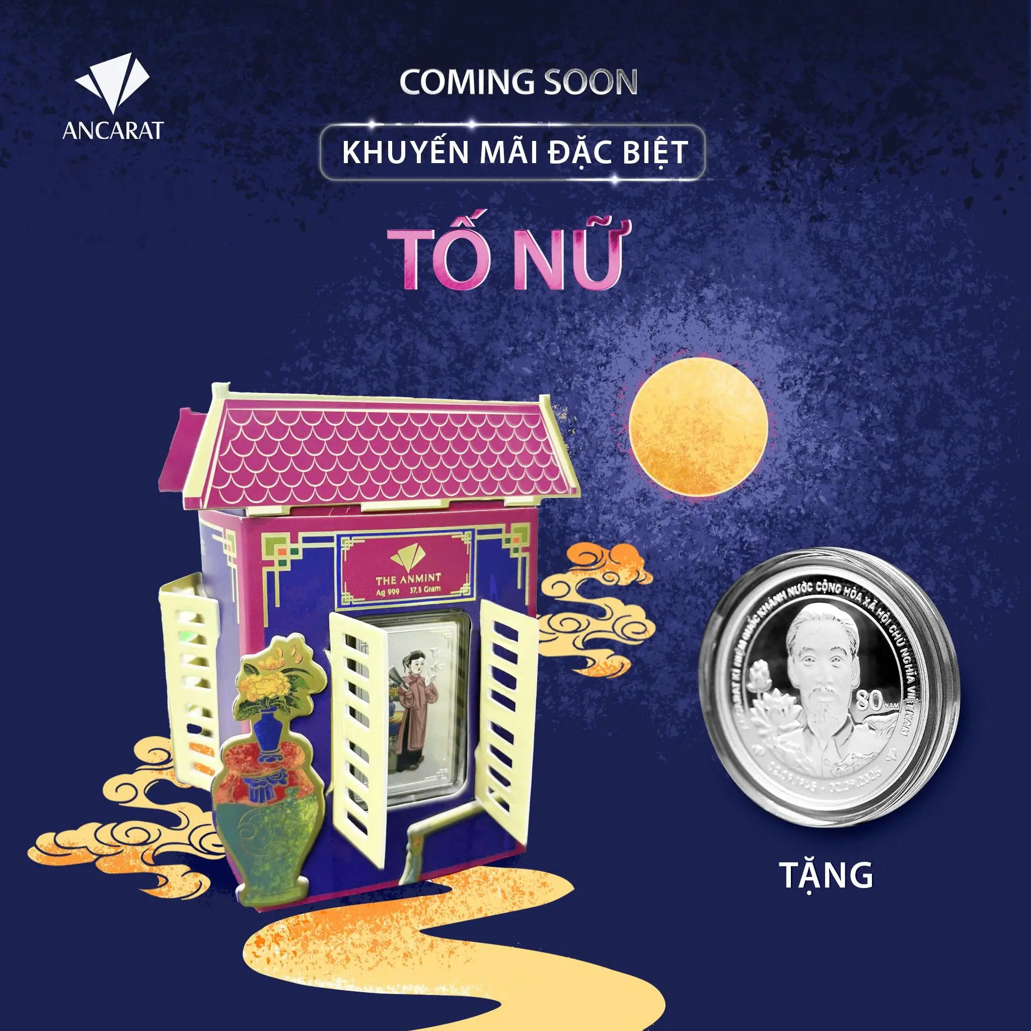 Mua 10 set Tố Nữ tặng ngay 1 xu Bác Hồ. Cơ hội tối ưu giá bạc Ancarat đầu vào cho nhà đầu tư. Mua 10 set Tố Nữ tặng ngay 1 xu Bác Hồ. Cơ hội tối ưu giá bạc Ancarat đầu vào cho nhà đầu tư.