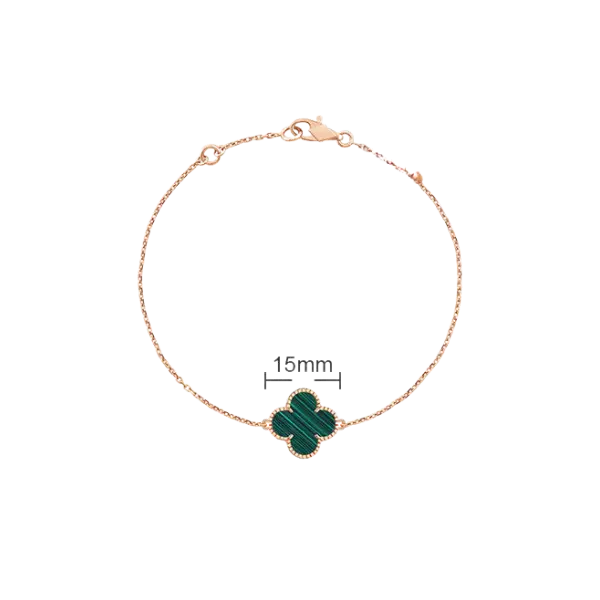 Lắc tay Vàng 18K 610 Golden Leaf 15mm – Xanh Lá