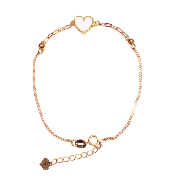 Lắc tay Vàng 18K Golden heart 8mm