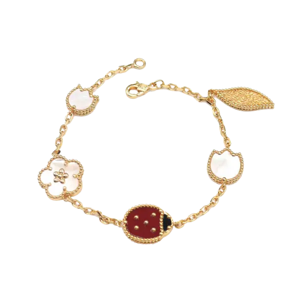 Lắc tay Vàng 18K Golden Leaf Ladybug