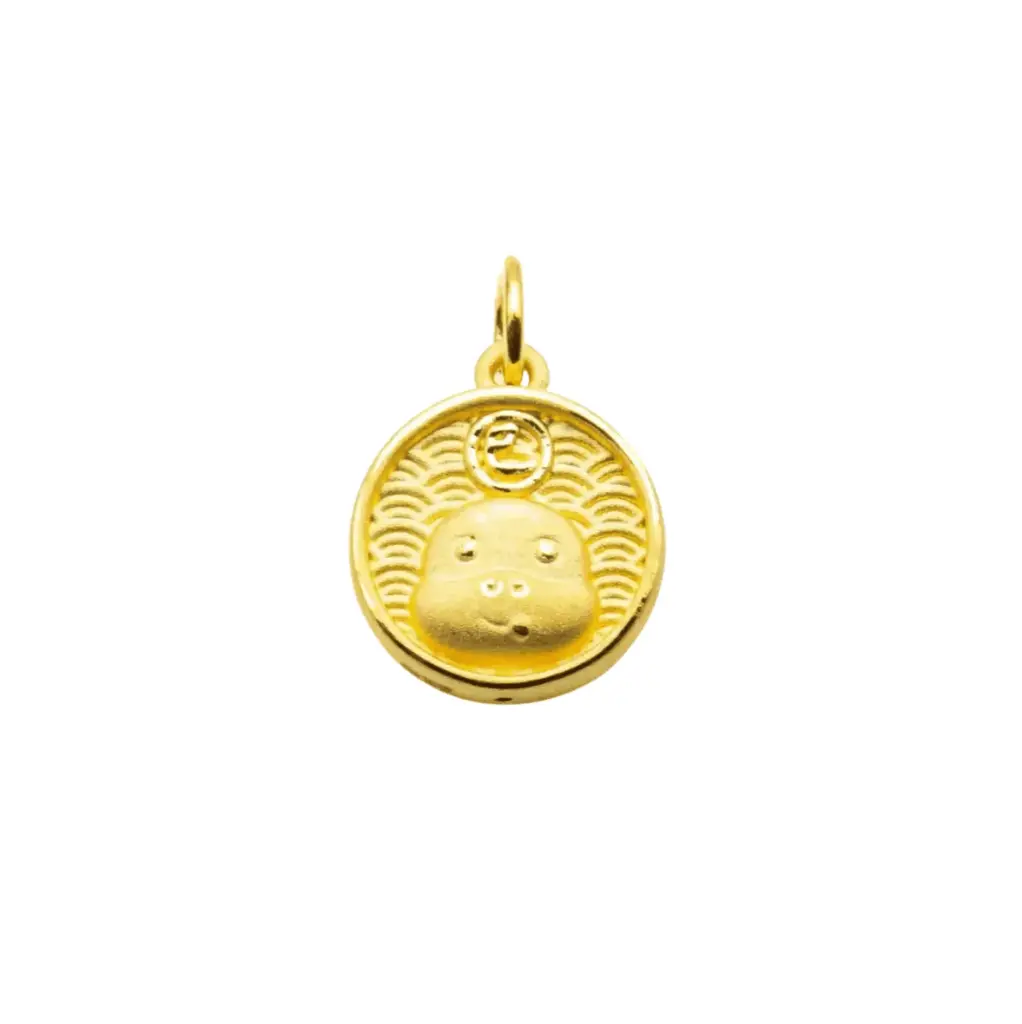 Mặt Dây Vàng 24K Kim Tỵ Bát Quái Đồ MS12