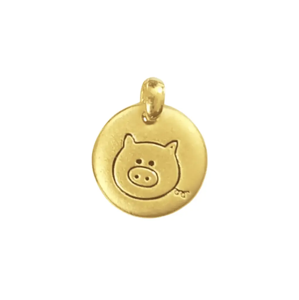 Mặt dây Vàng 24K Kim Hợi tròn Phong Thủy