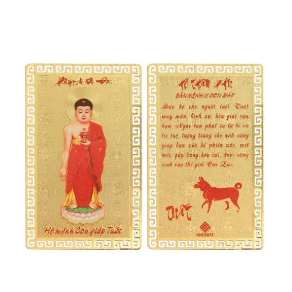 Hộ Thân Phù mạ vàng Bản Mệnh Tuổi Tuất