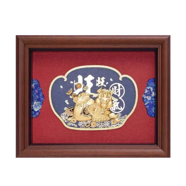 Tranh mạ vàng 24K Kim Sửu Phong Thủy