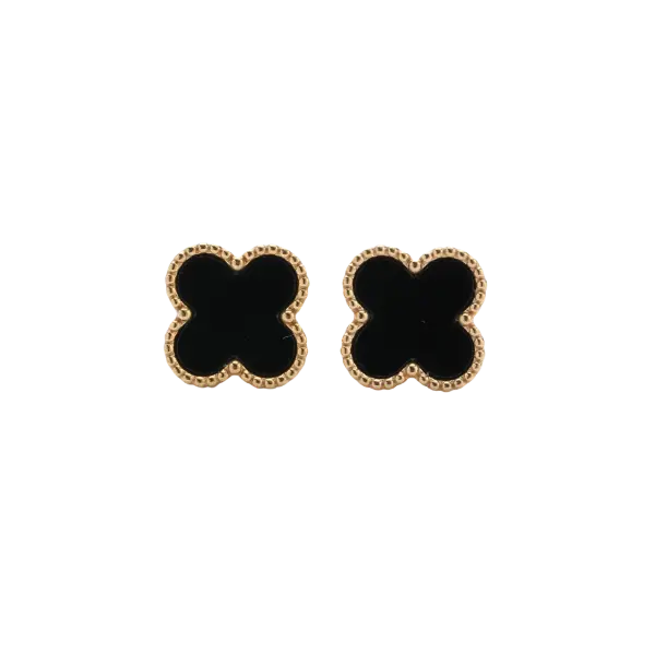 Bông tai vàng 18K Golden Leaf 13mm – Màu Đen