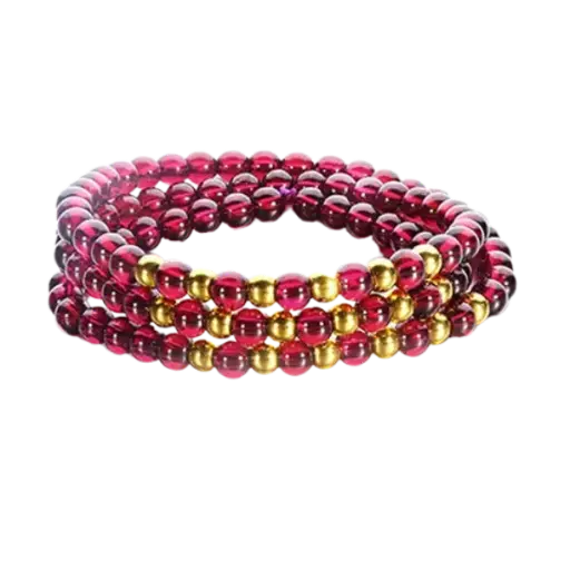 Hột bi tròn vàng 24k gắn vòng đá thạch anh