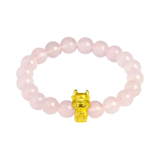 Vòng đá kết hợp Charm Kim Sửu May mắn