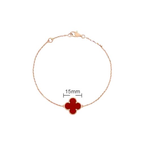 [AG6102.L168.001B] Lắc tay Vàng 18K 610 Golden Leaf 15mm – Đỏ