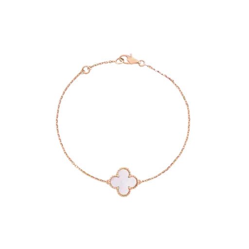 [AG6102.L168.001C] Lắc tay Vàng 18K 610 Golden Leaf 15mm – Trắng