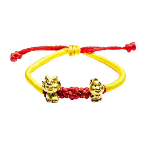 Vòng tay charm vàng 24K Con giáp nhị hợp Thìn Dậu