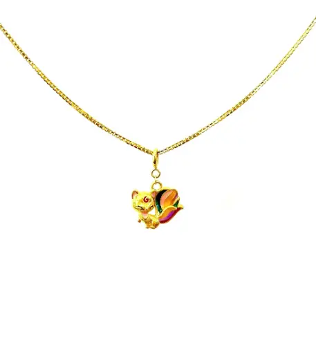 [AG7502.M023.001] Móc Mặt Dây Charm rơi Vàng 18K Hồ Ly 9 đuôi