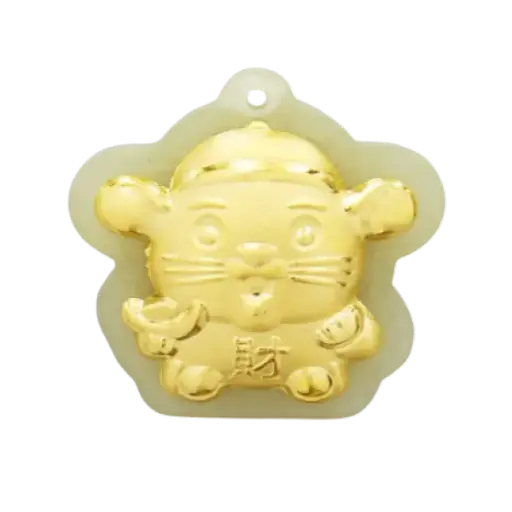 [AO9992.M001.006] Mặt Ngọc Phỉ Thúy Dát Vàng 24k Kim Tí Tài lộc