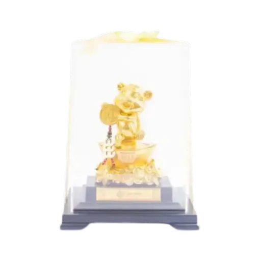 [AO9992.Q266.00063] Tượng mạ vàng 24K Kim Dần – May mắn – Tài lộc