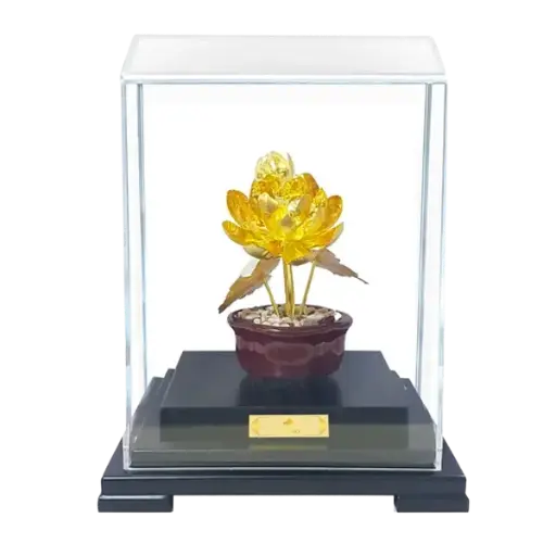 [AO9992.Q266.00029] Tượng mạ Vàng 24K Liên Hoa