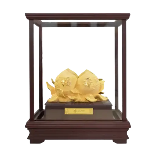 [AO9992.Q266.00022] Tượng mạ vàng 24K Phúc Thọ Miên Trường – Vĩnh cửu